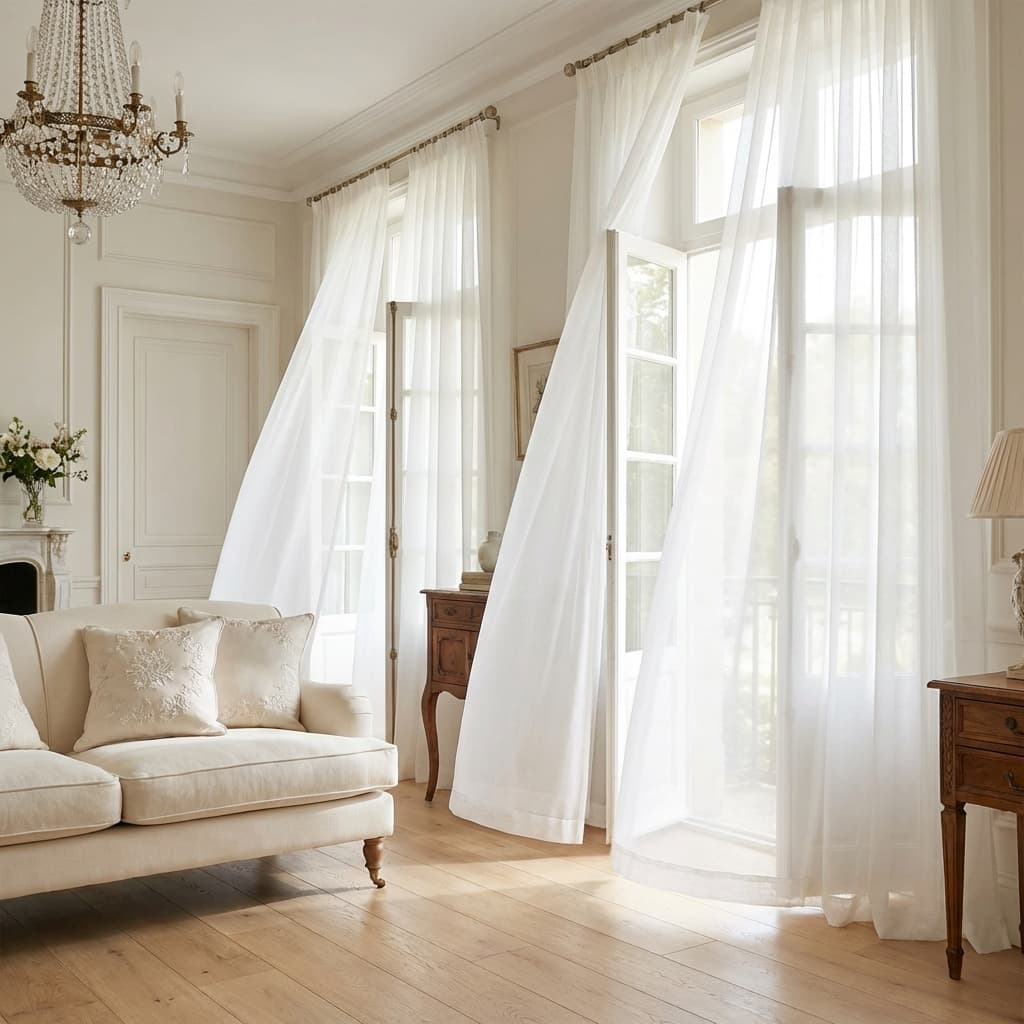 Oturma odası tül perde